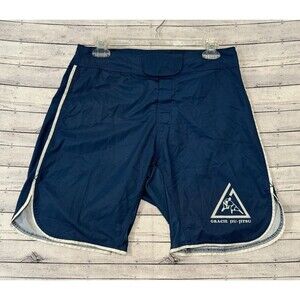 GRACIE Mens Training Shorts Sz 30 Blue Jiu Jitsu MMA BJJ Fight Martial Arts 8”